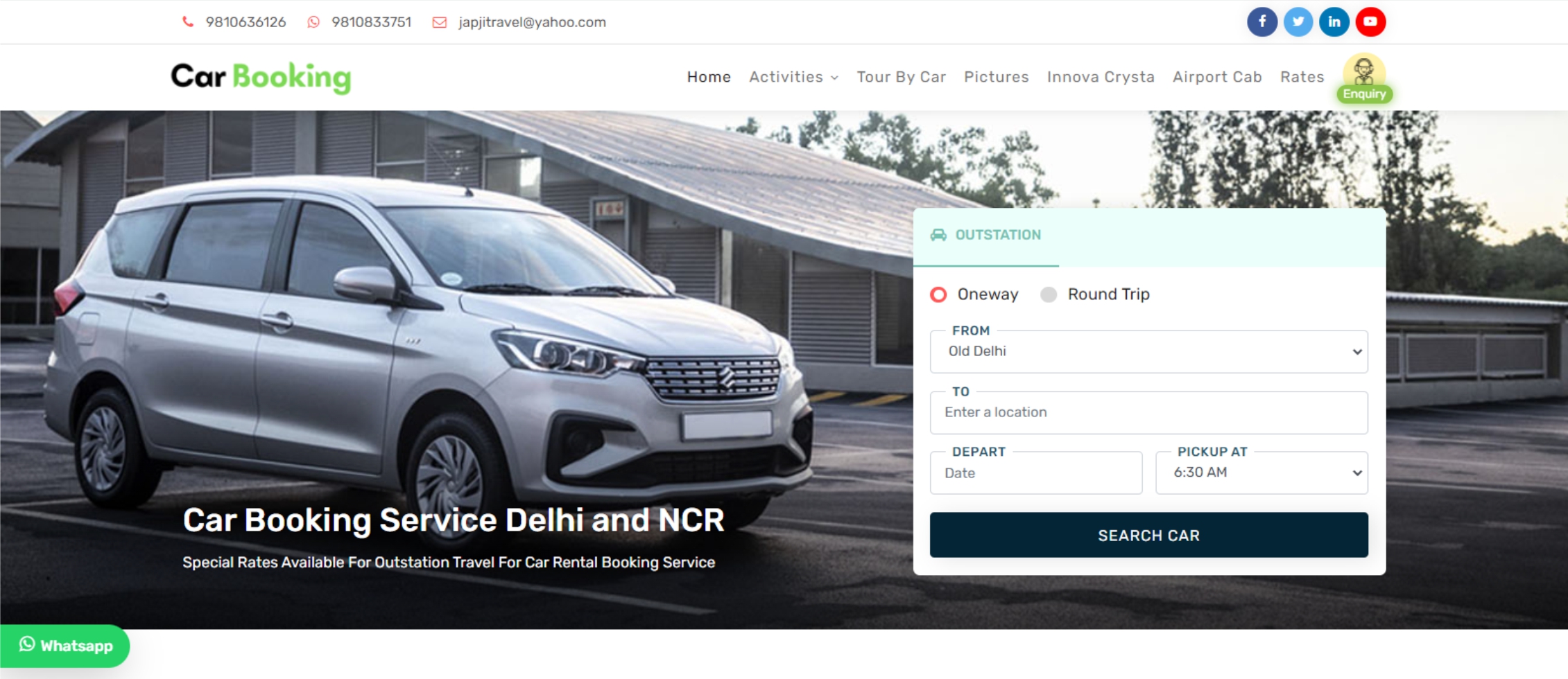 Find the best cars deals on car booking websites in Delhi, book your car..